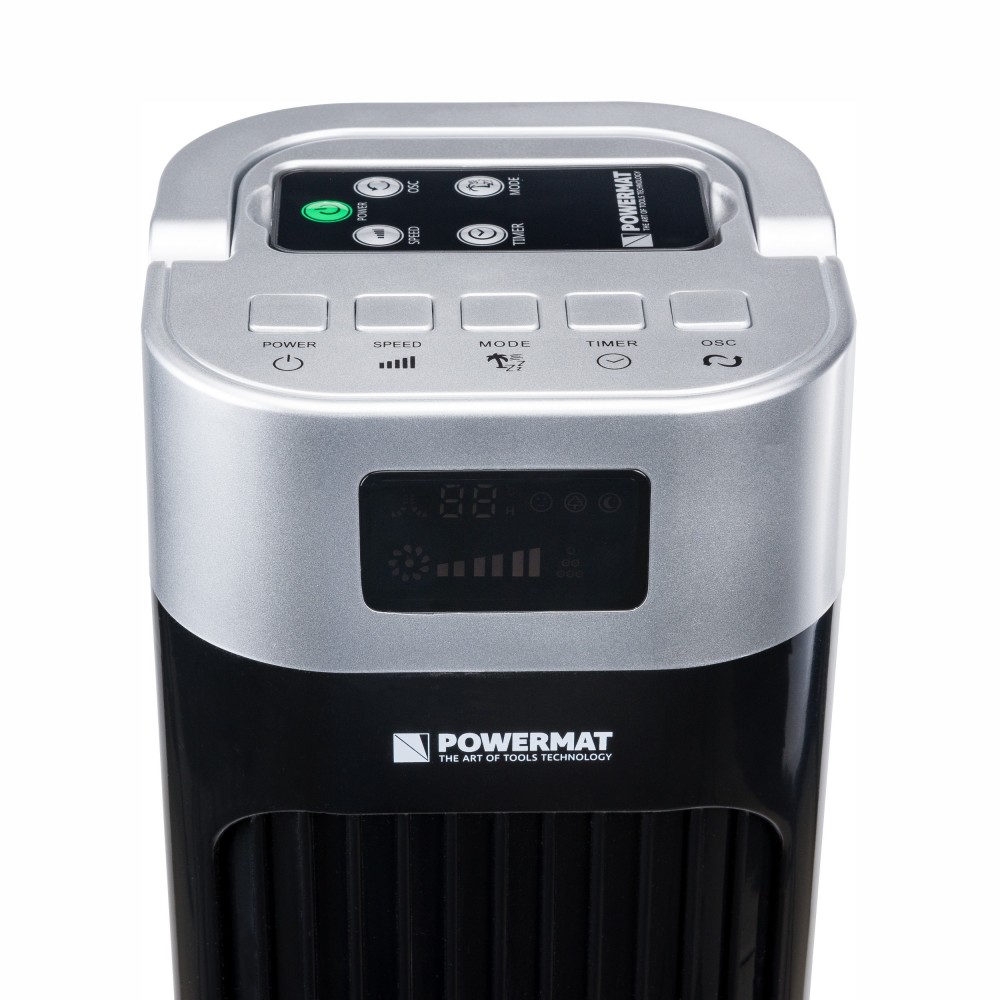 POWERMAT Black Tower-120 Věžový sloupový ventilátor 121cm 90W větrák