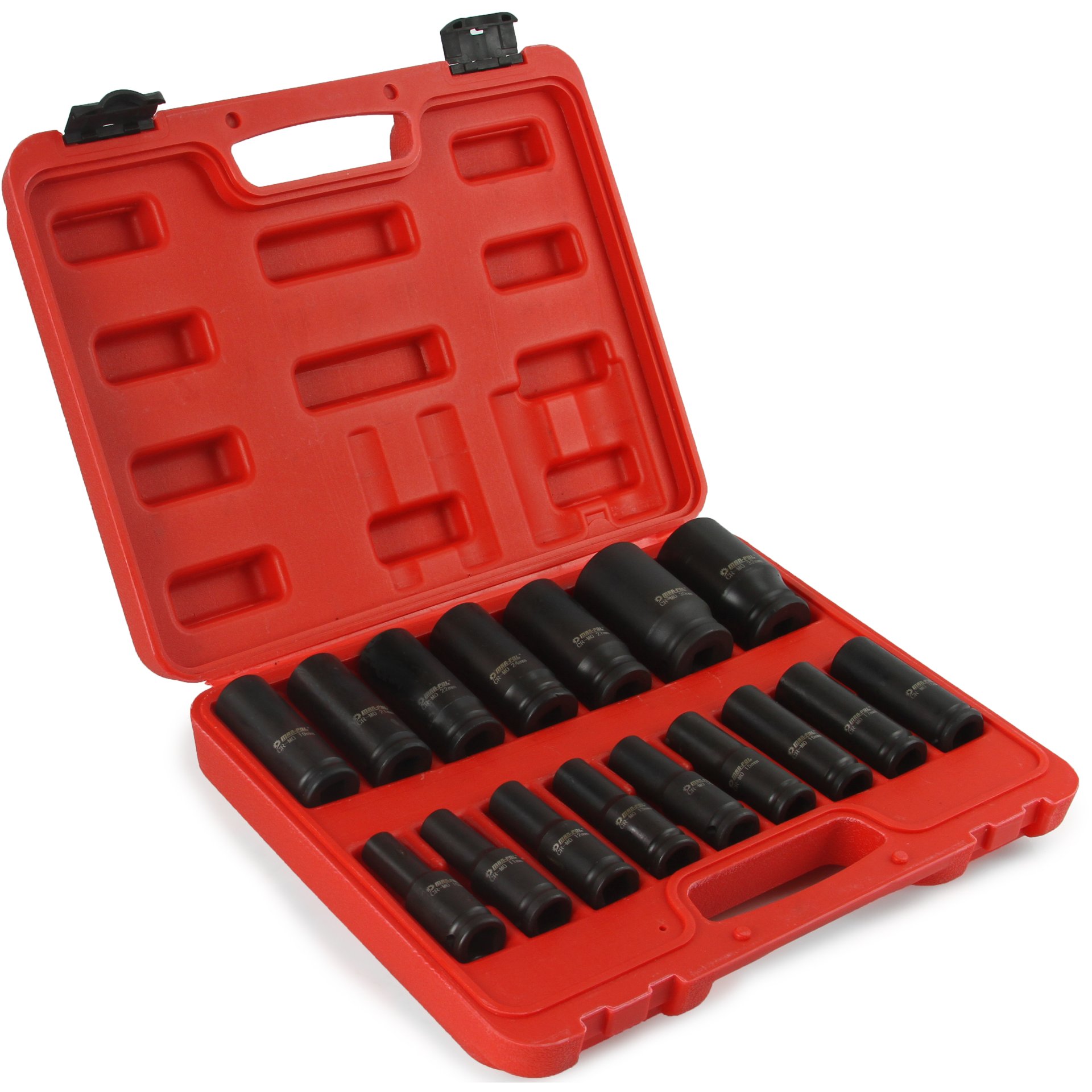 MAR-POL M58256 Nástrčné klíče hlavice sada 1/2" 10-32mm 16ks