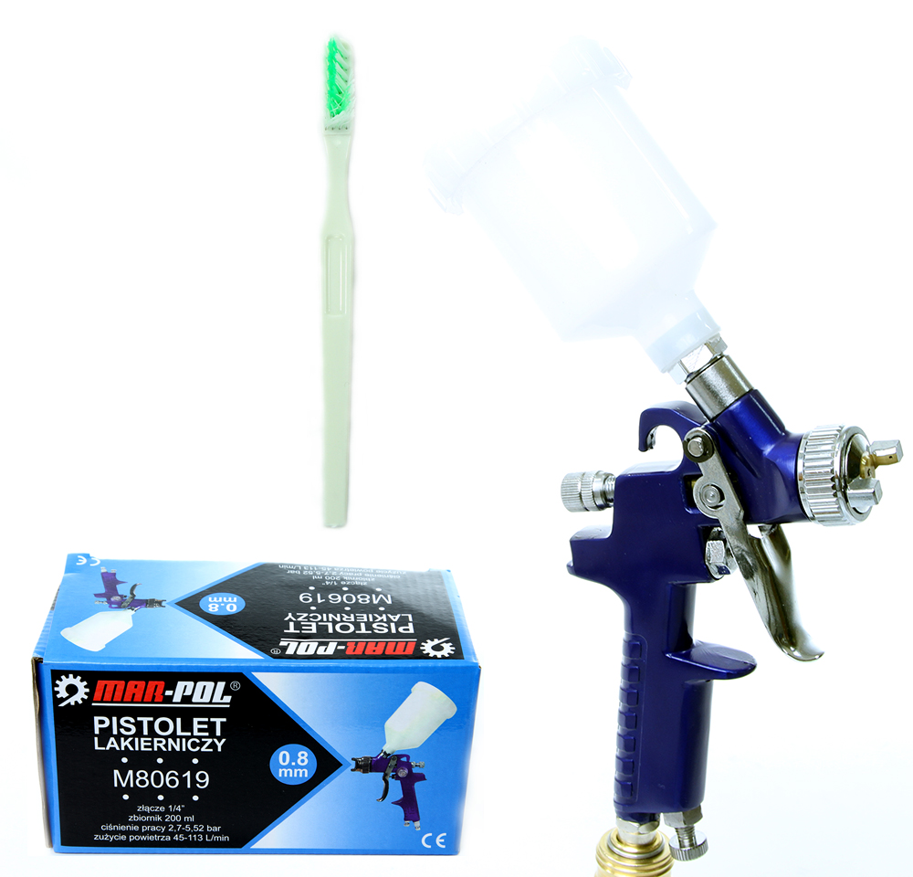 MAR-POL M80619 Malířská stříkací pistole HVLP 100ml vzduchová 0,8mm