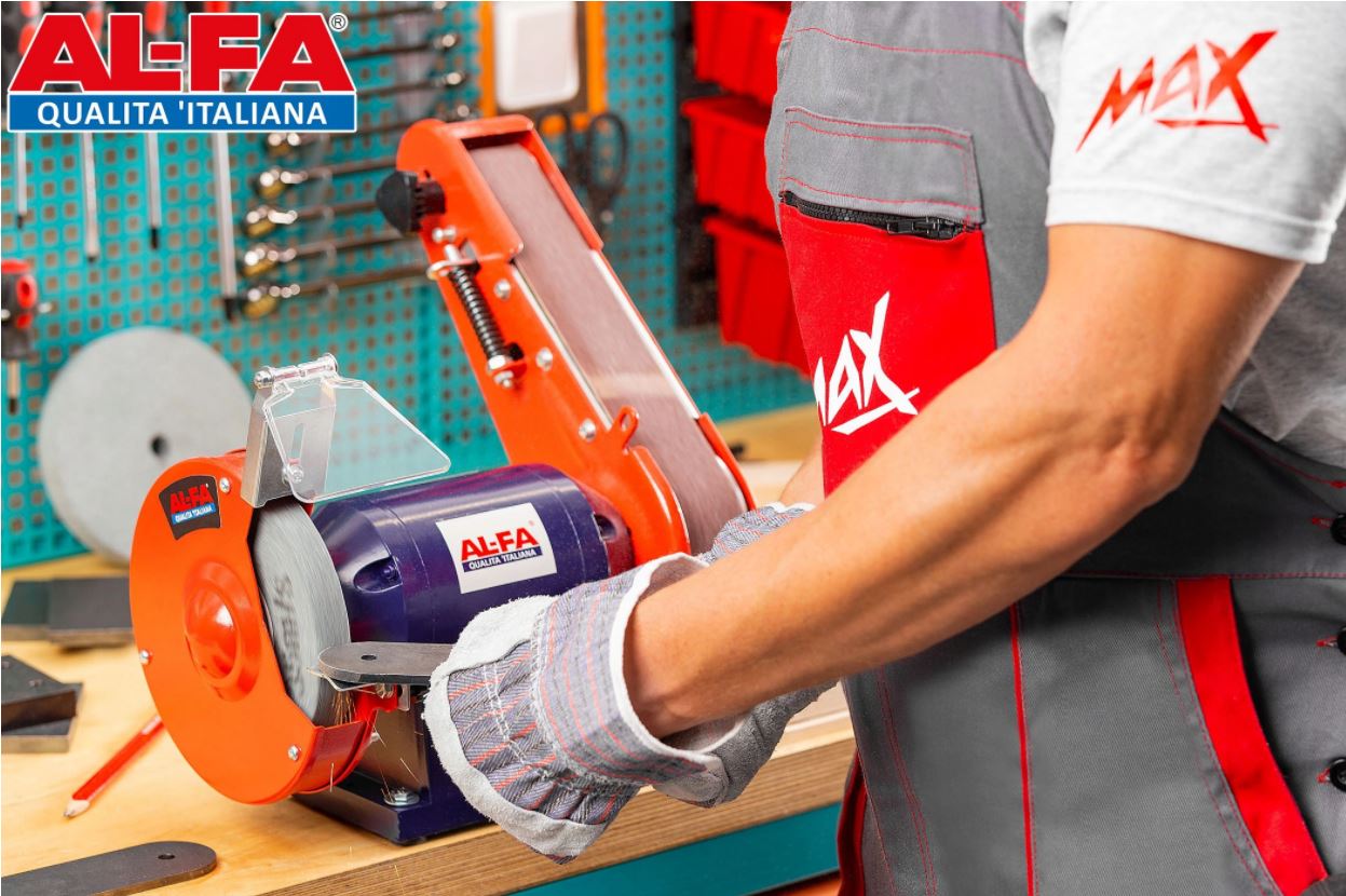 ALFA ALBG18B 1850W Stolní pásová kotoučová bruska 2v1 150mm