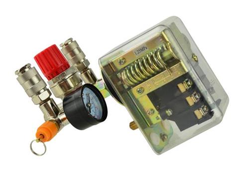 GEKO G80324 Tlakový spínač, presostat, regulátor tlaku, 2 manometry 400V