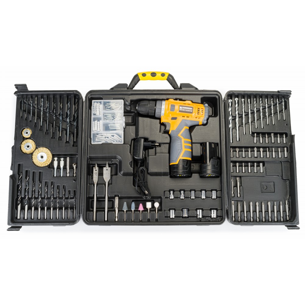 POWERMAT PM-WA-14.4V2-SU Aku vrtací šroubovák 14,4V vrtačka 2x Li-ion 1,5Ah SADA