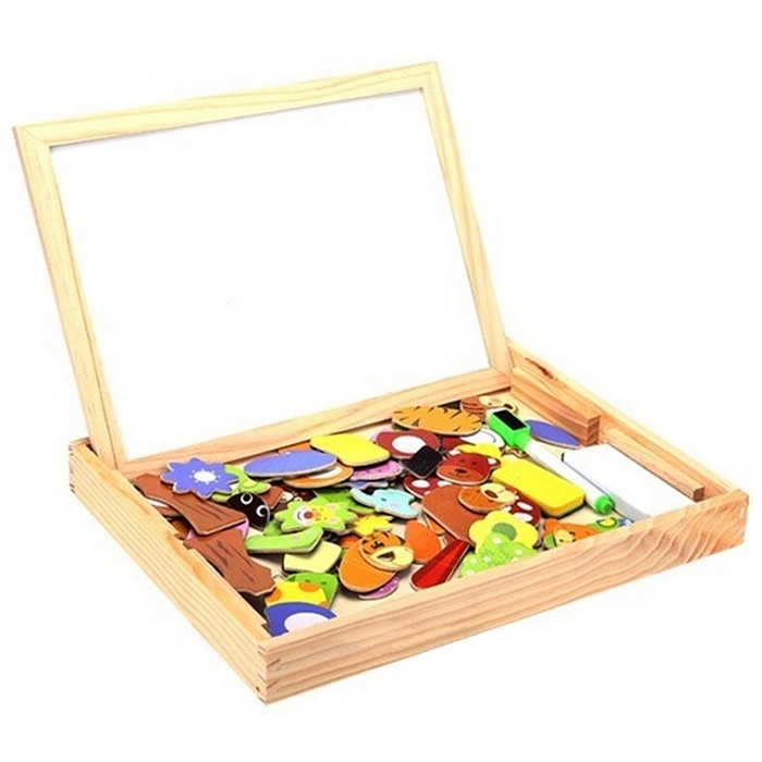 2v1 MAGNETICKÁ TABULE S MAGNETKAMI OBOUSTRANNÁ PUZZLE