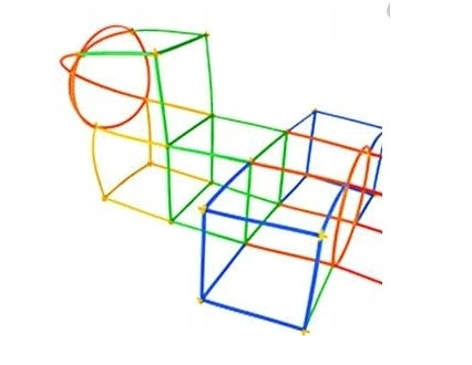 Stavebnice kreativní barevné slamky tyčinky brčka pro děti 800 dílů