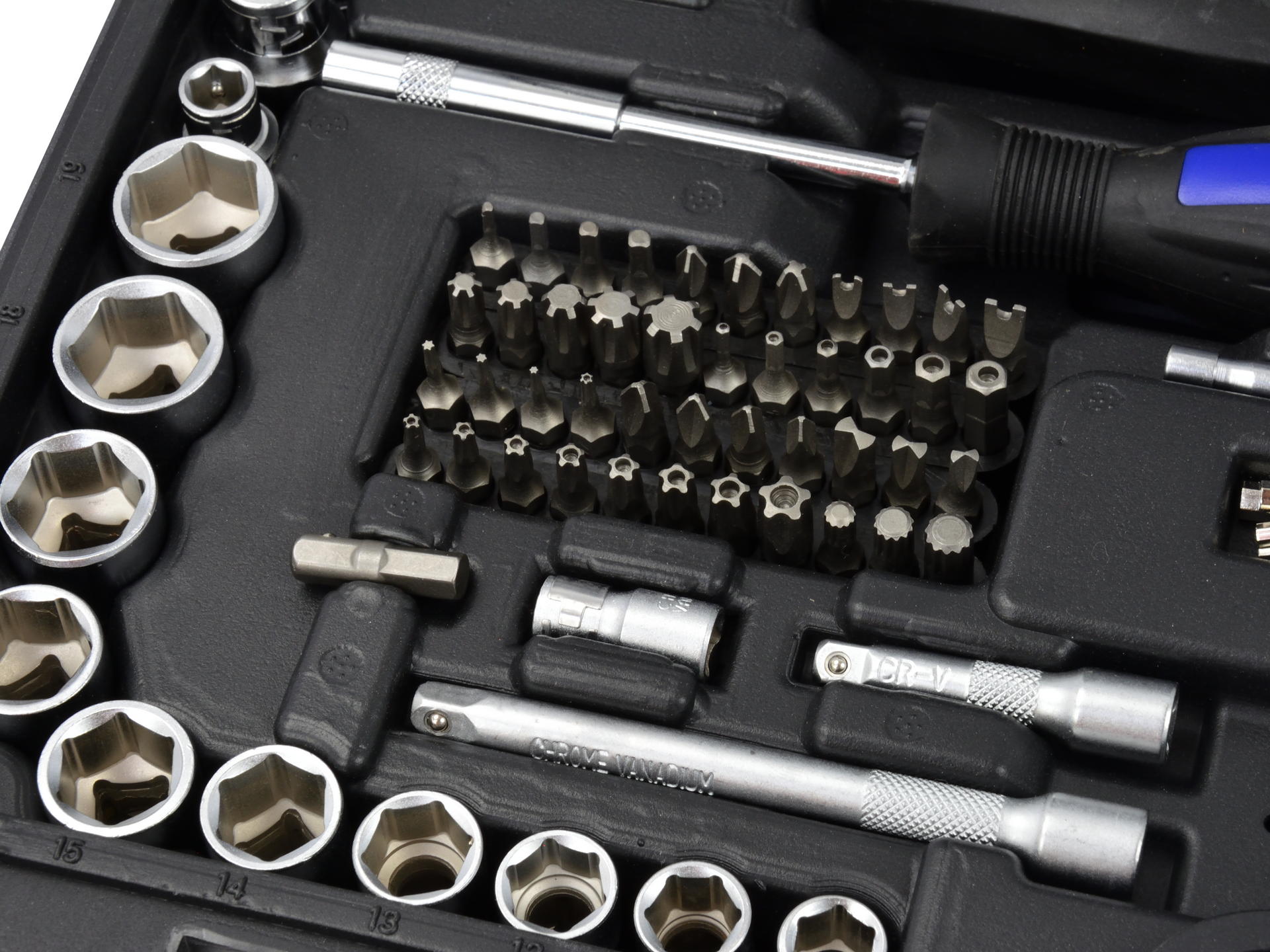 Geko G10158 Gola sada 216ks 1/4" 1/2" 3/8" klíče bity, ráčna