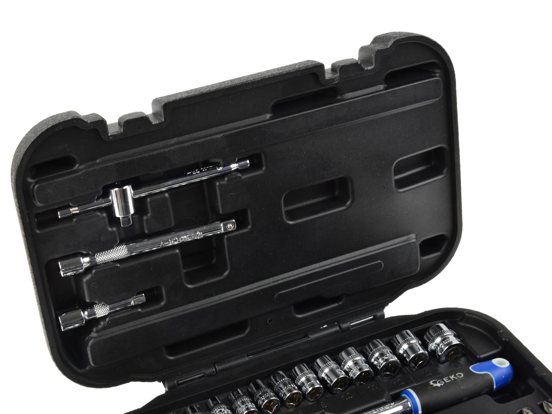 GEKO G10152 Gola sada 38ks 1/4" klíče, nástrčné hlavice, bity, ráčna