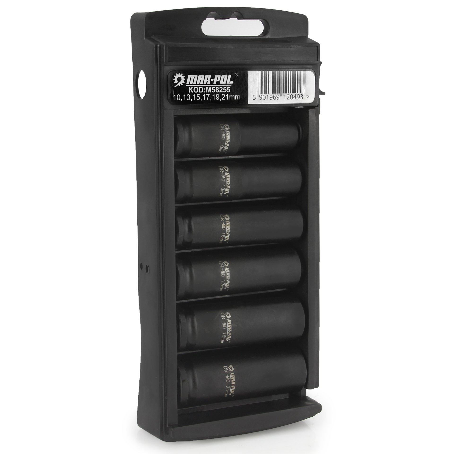 MAR-POL M58255 Nástrčné klíče hlavice sada 1/2" 10-21mm 6ks