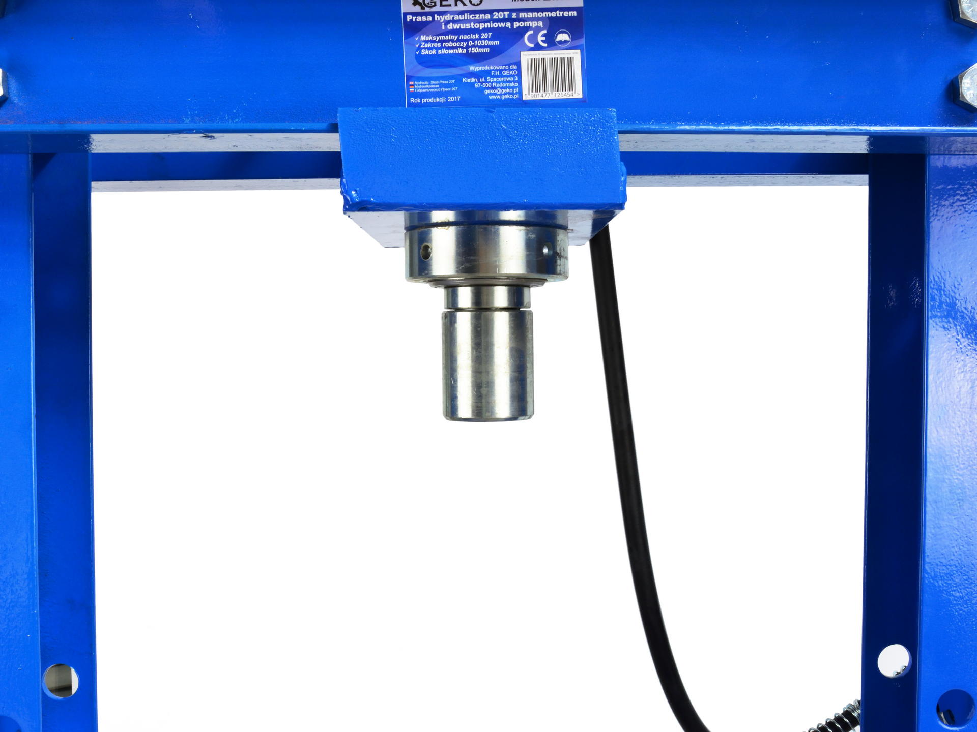 GEKO G02082 Hydraulický dílenský lis nosnost 20t s manometrem dvoustupňový
