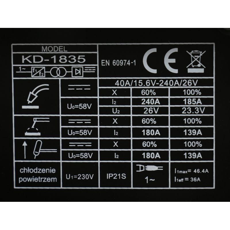 Kraft&Dele KD1835 Invertorová svářečka MIG MAG MMA TIG LIFT IGBT 240A LCD VELKA SADA!