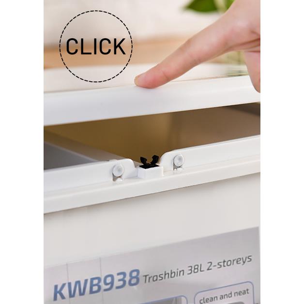Irma KWB942 Odpadkový koš na třídění odpadu na kolečkách 56l se 3 komorami