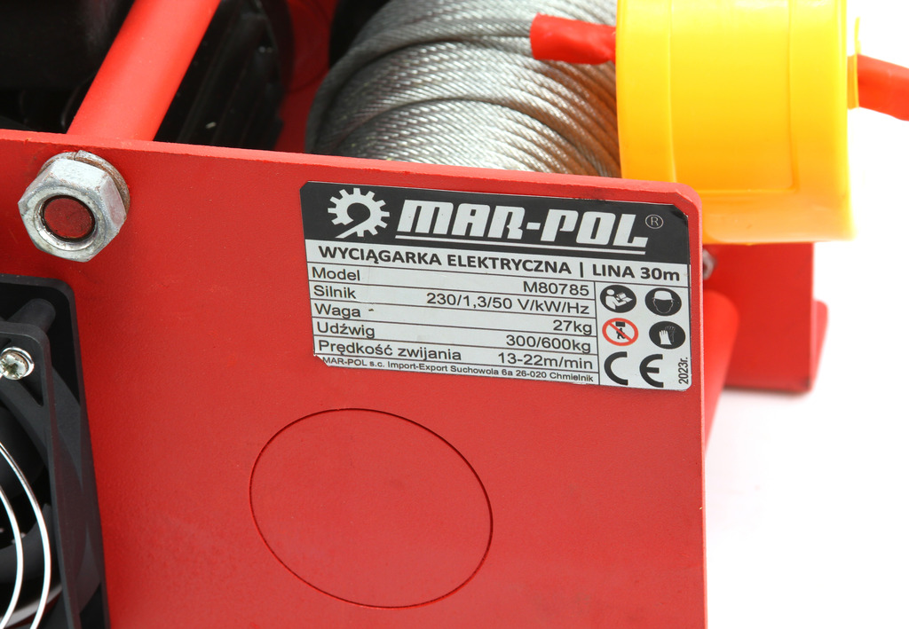 MAR-POL M80785 Elektrický lanový naviják 30m 300/600KG