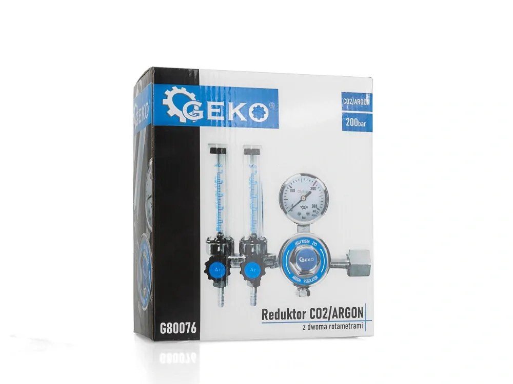 GEKO G80076 Regulátor redukční ventil CO2 / ARGON se dvěma průtokoměry
