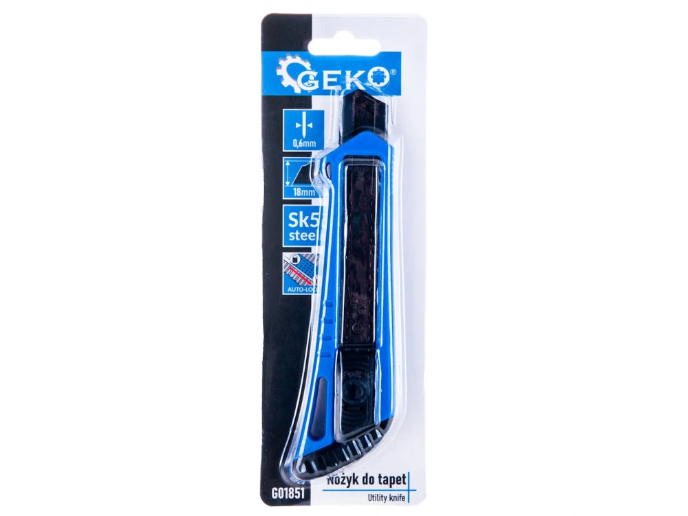 GEKO G01851 Vysouvací odlamovací nůž na tapety 100x18x0.5mm nožík