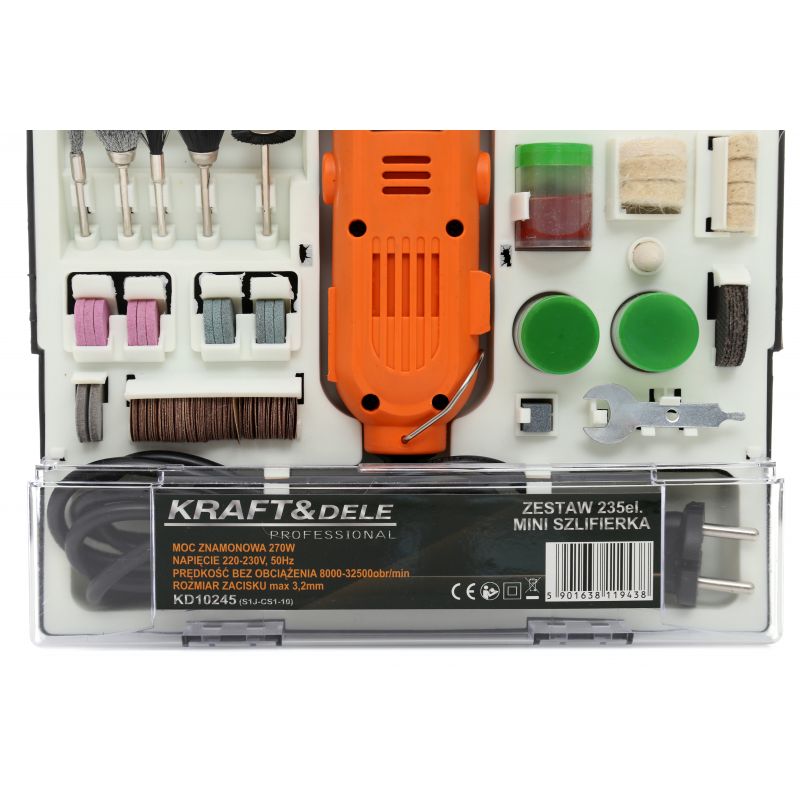 KRAFT&DELE KD10245 Přímá mini bruska 270W 235ks