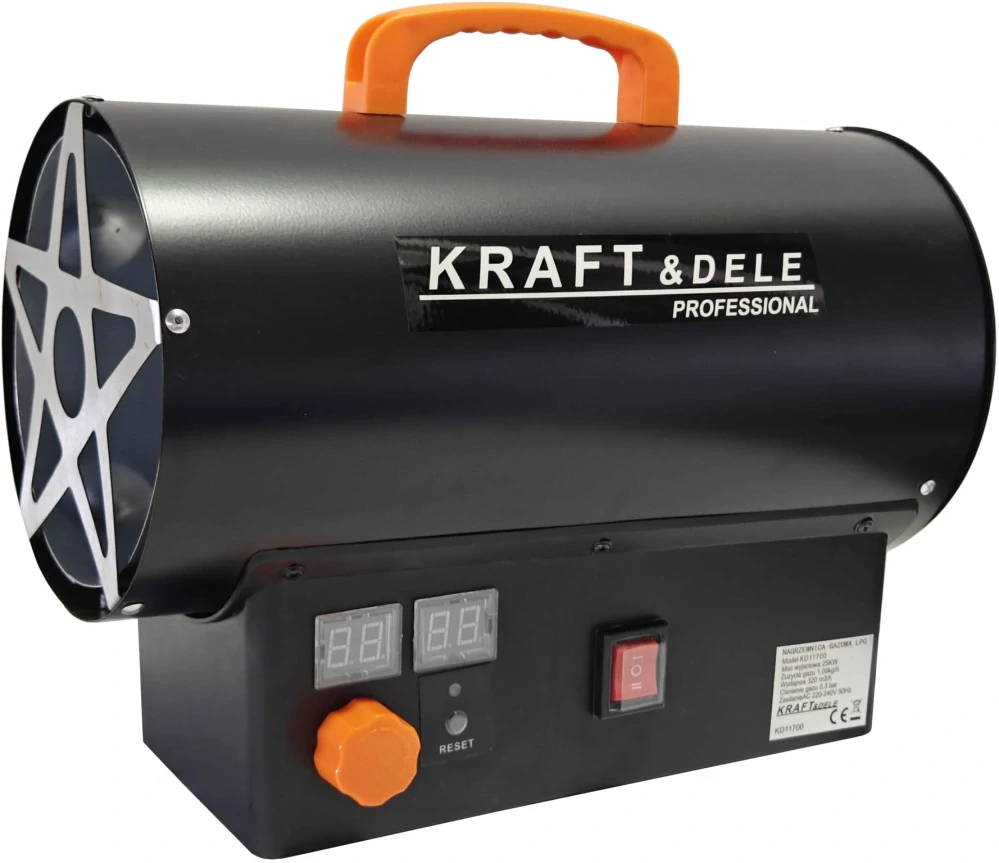 KRAFT&DELE KD11700 Plynový ohřívač topidlo 25kW 230V termostat regulátor