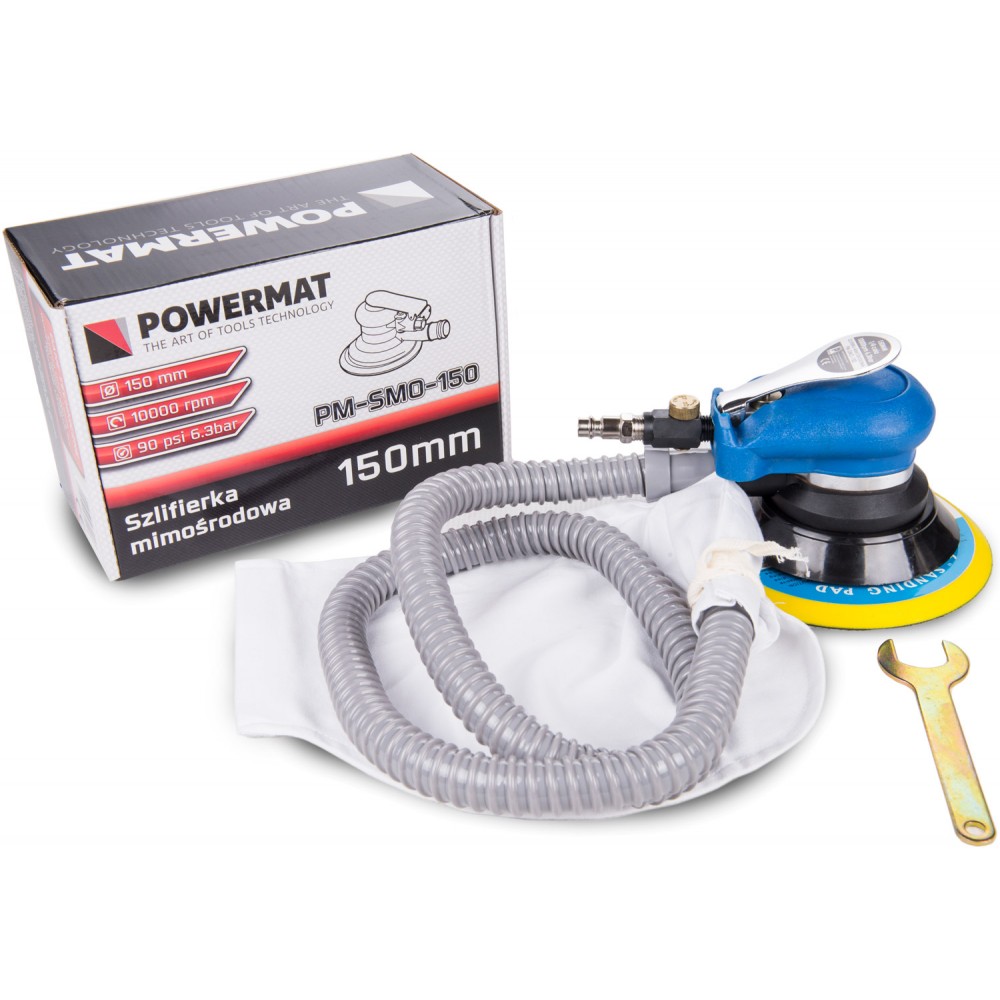 POWERMAT PM-SMO-150P Pneumatická oscilační excentrická bruska 150mm + 12x papír 