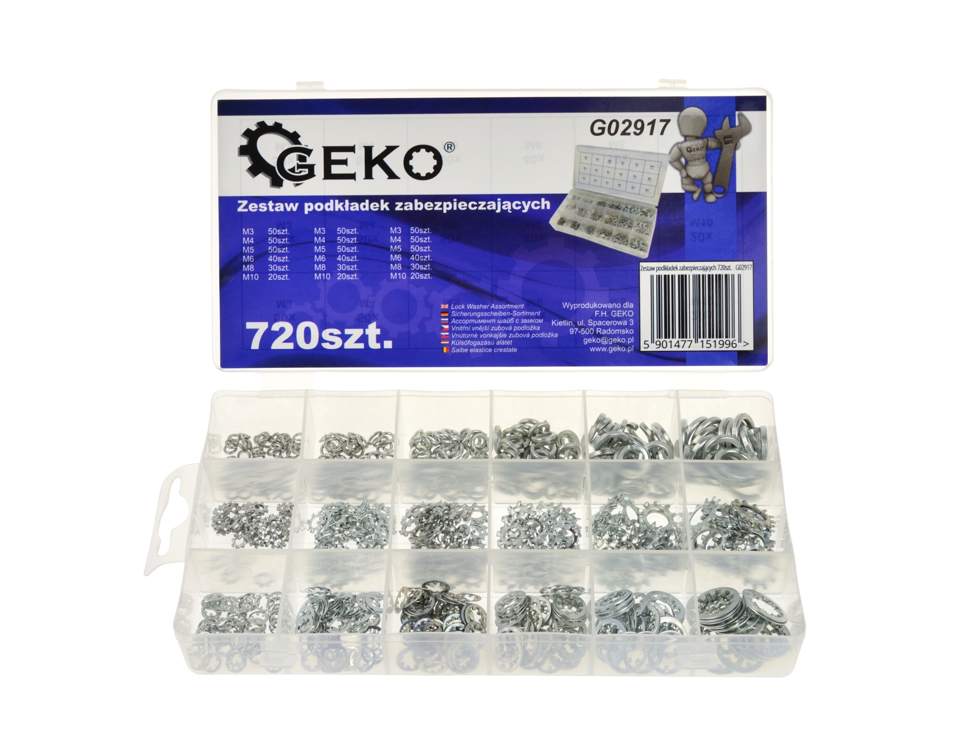 GEKO G02917 Sada - pojistné podložky pérovky 720ks