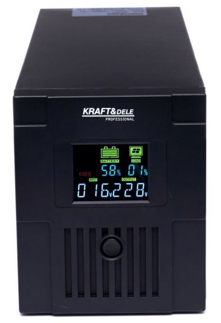 KRAFT&DELE KD1930 Záložní zdroj UPS s LCD 1200W 2000VA pro PC, servery, ochrana