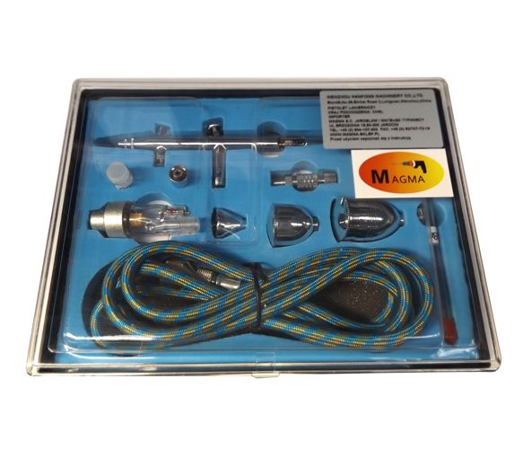 MAGMA TG-186K Airbrush stříkací pistole sada na malování 3 trysky + hadice