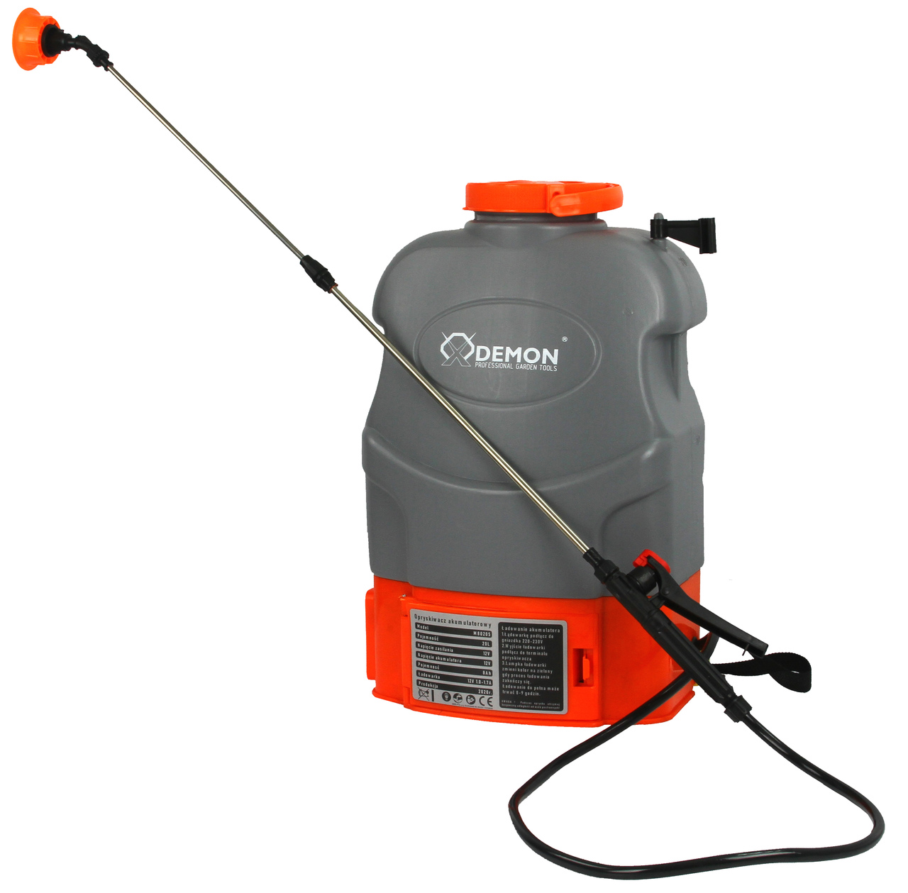 Demon M80205 Akumulátorový zádový tlakový postřikovač 20L 12V