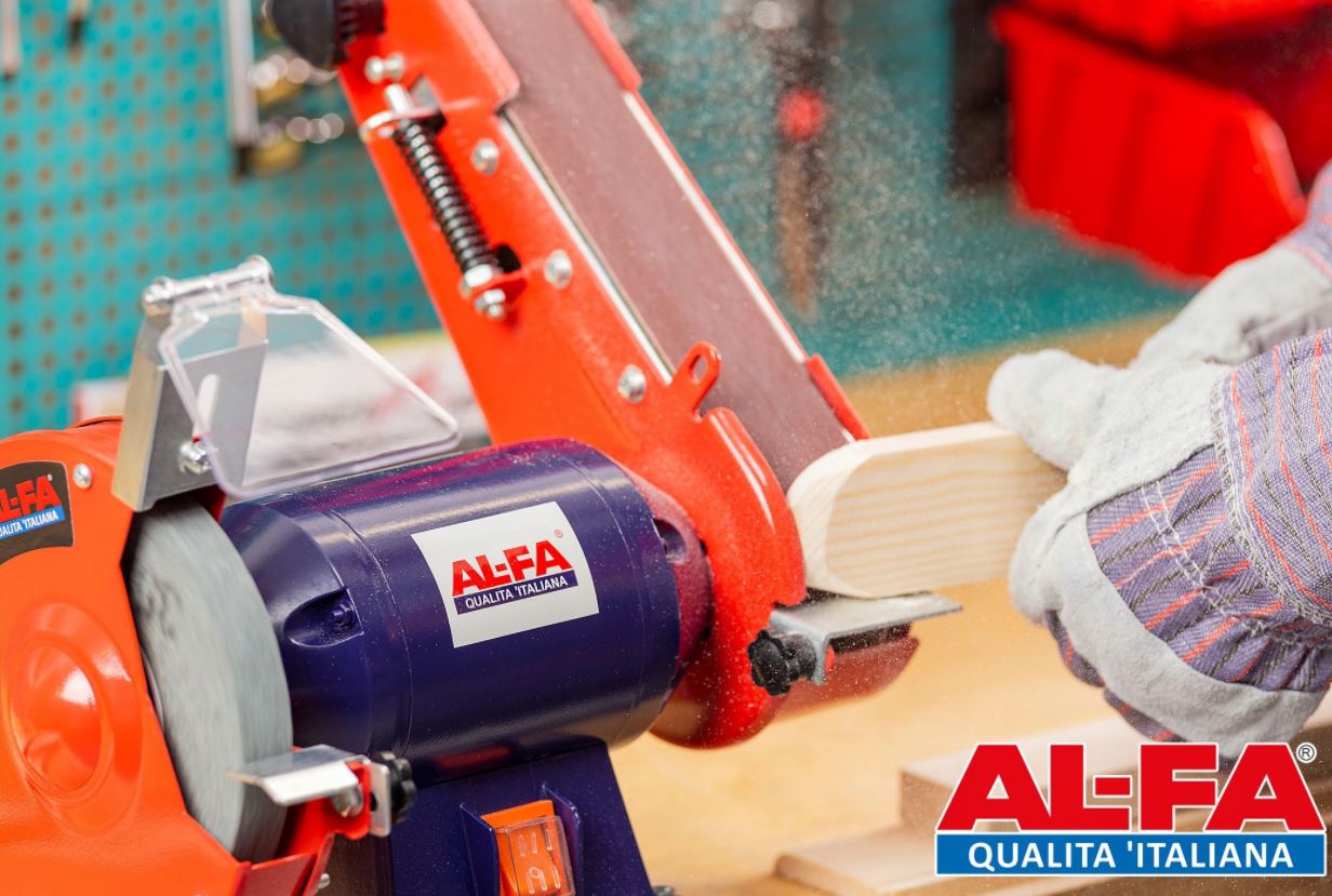 ALFA ALBG18B 1850W Stolní pásová kotoučová bruska 2v1 150mm