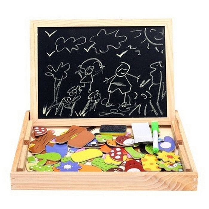 2v1 MAGNETICKÁ TABULE S MAGNETKAMI OBOUSTRANNÁ PUZZLE