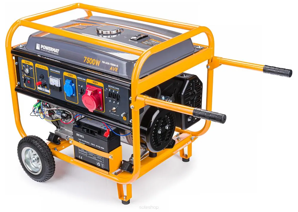 POWERMAT PM-AGR-7500M-EL ELEKTROCENTRÁLA GENERÁTOR PROUDU 15HP 230V/400V 7500W AVR
