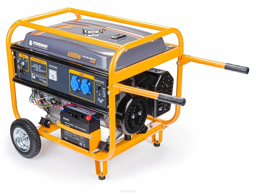 POWERMAT PM-AGR-6500M-K ELEKTROCENTRÁLA GENERÁTOR PROUDU 230 V / 50 Hz 6500W