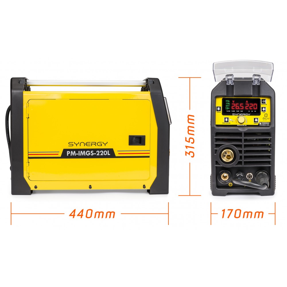 Powermat PM-IMGS-220L Invertorová svářečka MIG MAG MMA LIFT-TIG SYNERGY 5 kotoučů na kov