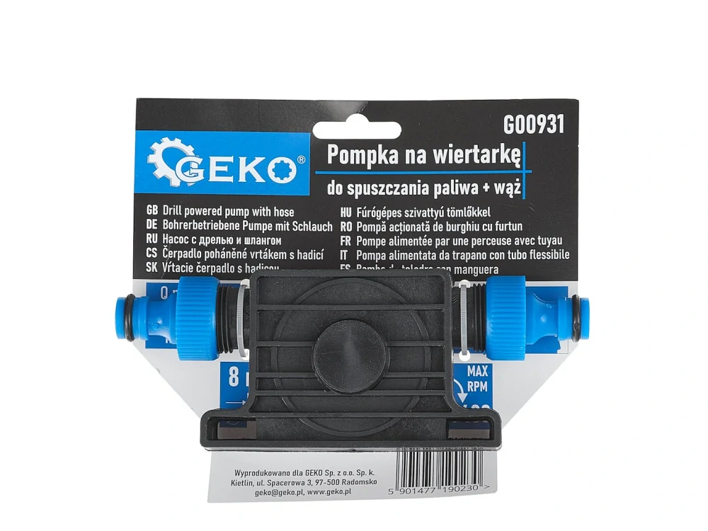 GEKO G00931 Čerpadlo na vrtačku pro spouštění pohonných hmot + hadice