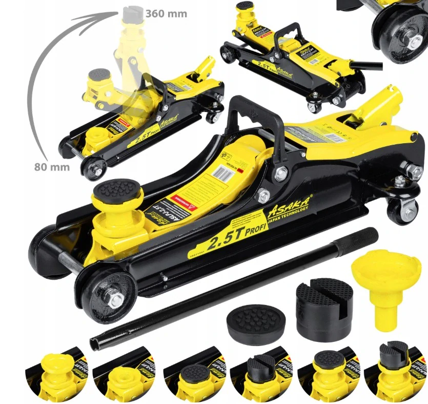 MAX ASPJ-2.5T POJÍZDNÝ NÍZKOPROFILOVÝ HYDRAULICKÝ ZVEDÁK hever s kolečky 2,5T pod auto
