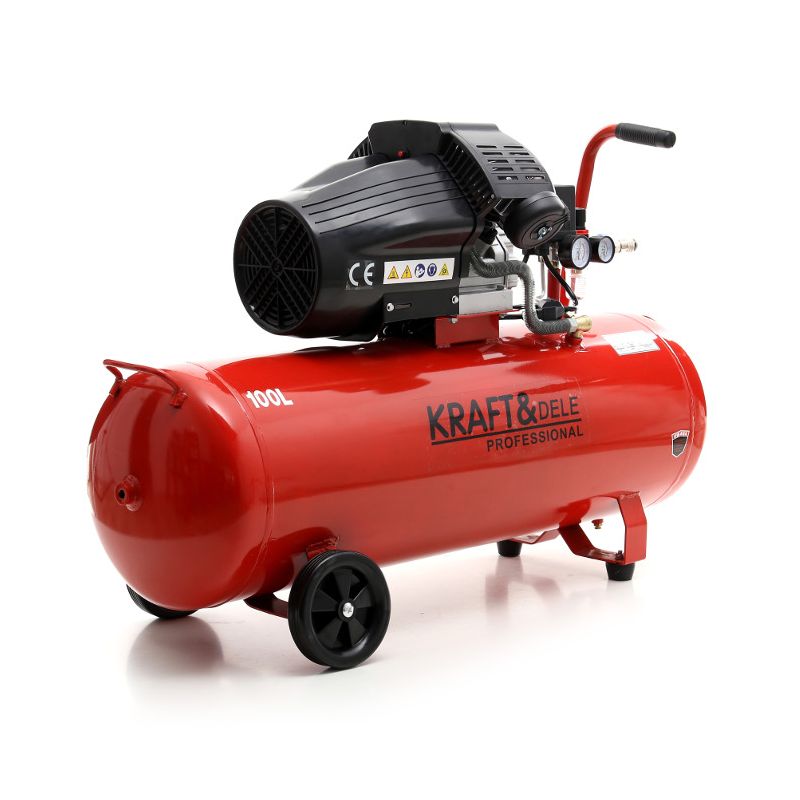 KRAFT&DELE KD1480 OLEJOVÝ KOMPRESOR 100L/3 kW/4,1 HP/1-8 bar/2 PÍSTY + ODLUČOVAČ 
