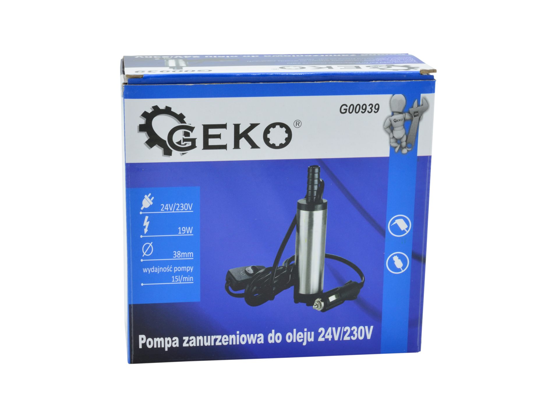 GEKO G00939 Čerpadlo na olej olejové ponorné čerpadlo 24V / 230V 38mm
