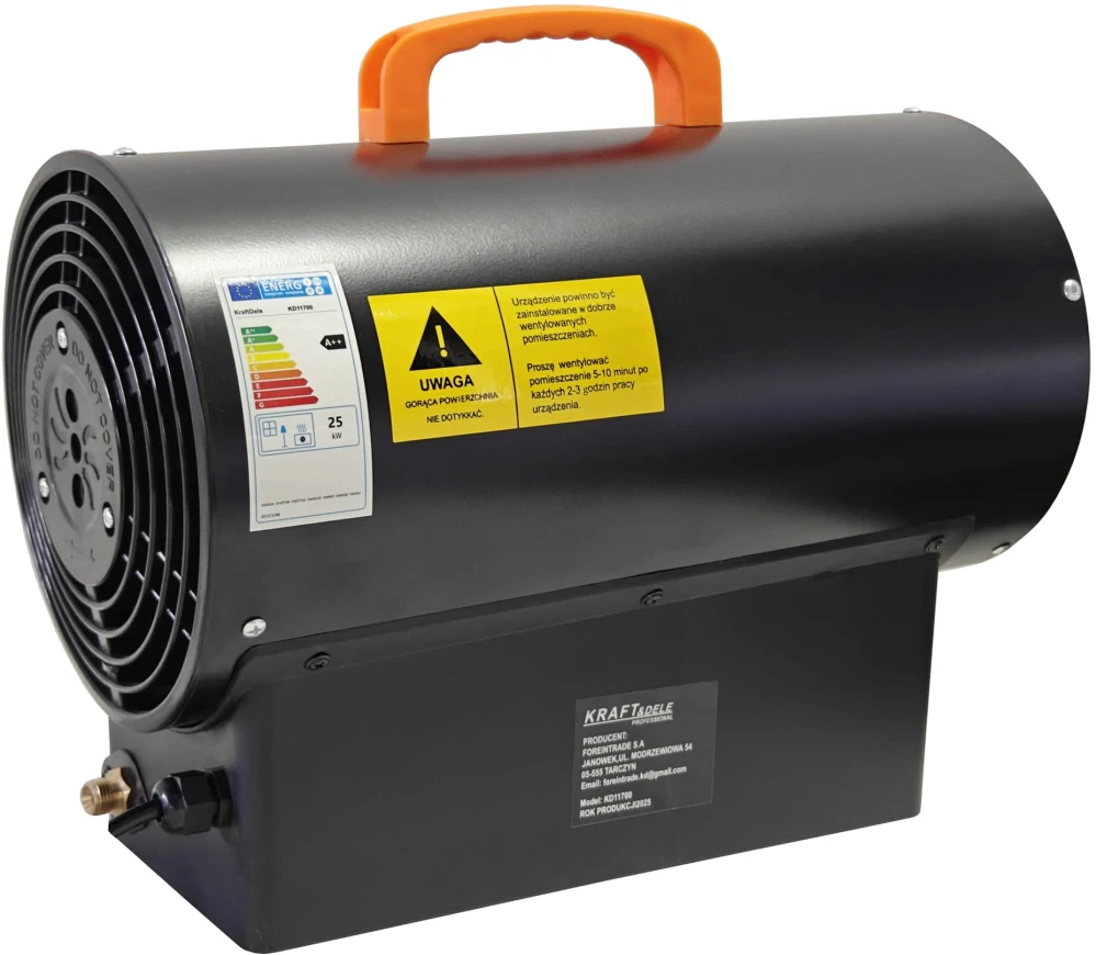 KRAFT&DELE KD11700 Plynový ohřívač topidlo 25kW 230V termostat regulátor