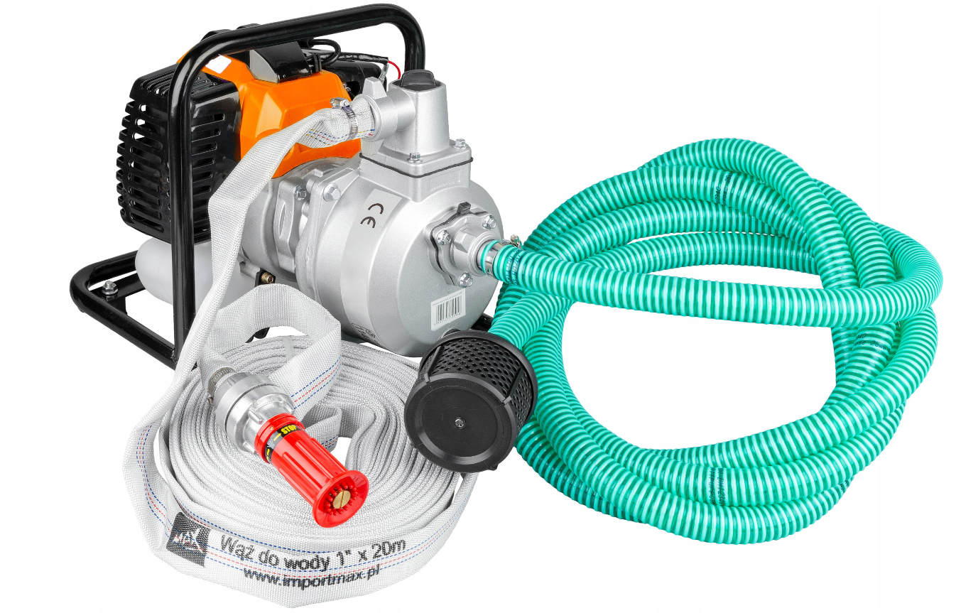 EUROCRAFT WP10 sada Benzínové motorové čerpadlo na vodu 1" 3,8kW / 5,2HP příslušenství 