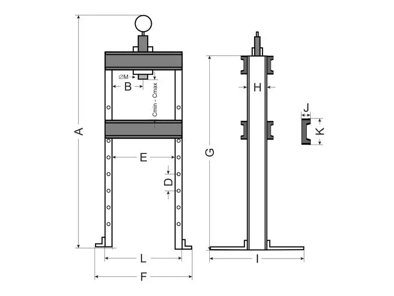 GEKO G02094 Hydraulický dílenský lis nosnost 8T