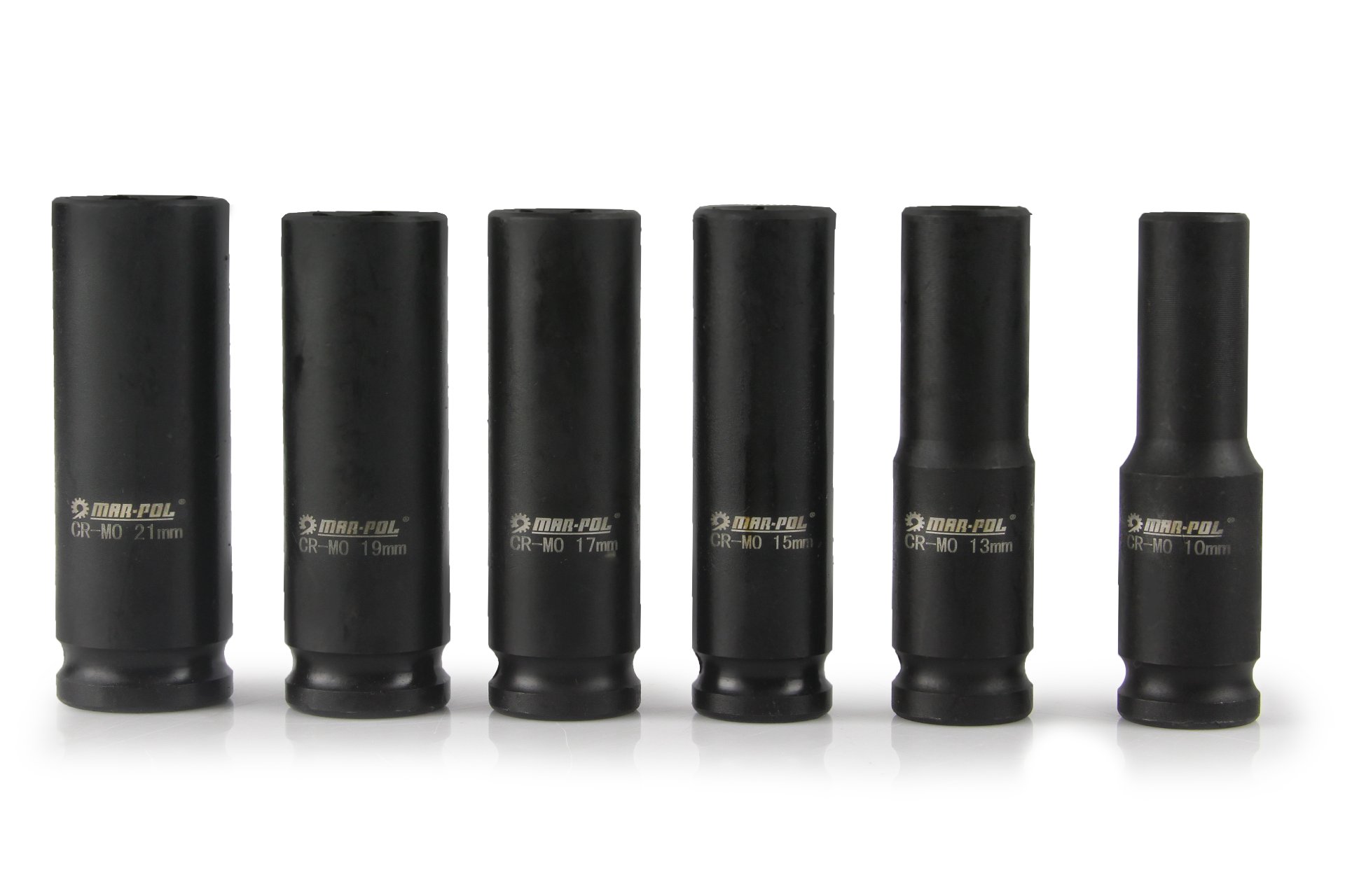 MAR-POL M58255 Nástrčné klíče hlavice sada 1/2" 10-21mm 6ks