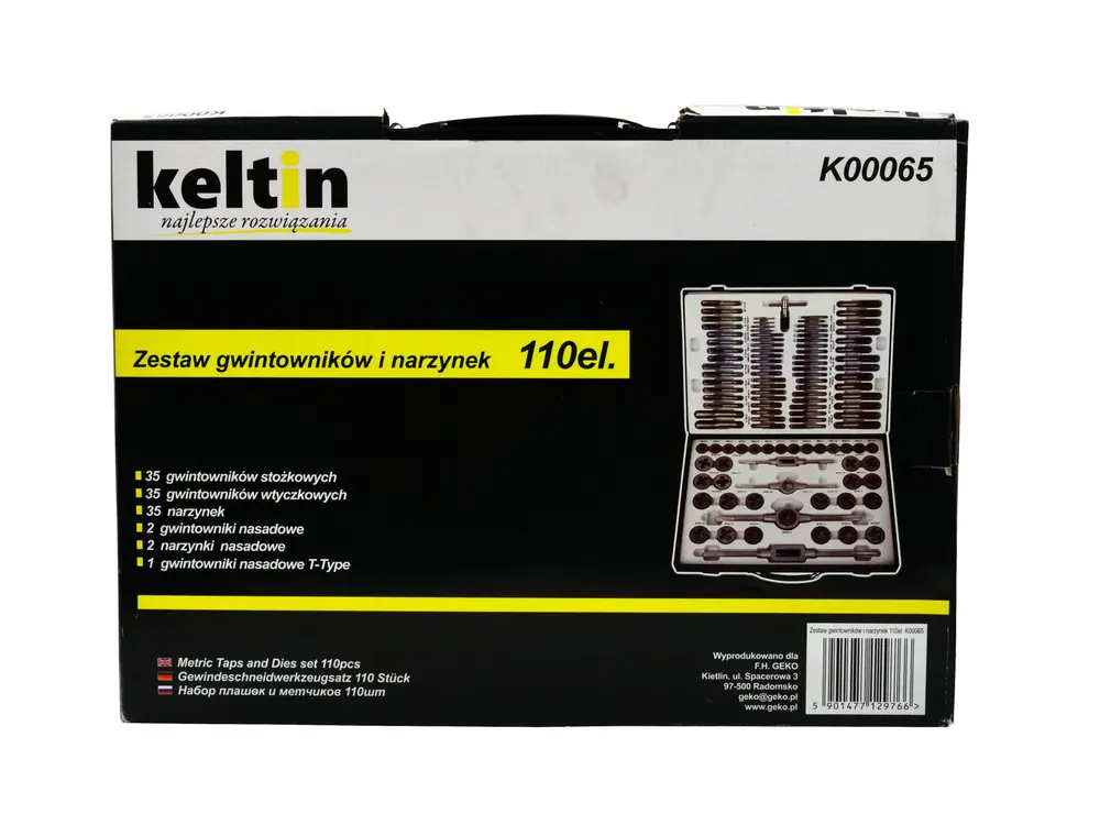 KELTIN K00065 Sada závitníků a závitových oček 110ks 