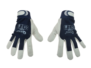 GEKO G73528 PRACOVNÍ MONTÁŽNÍ KOŽENÉ RUKAVICE KOZÍ KŮŽE VEL.9 12 PÁRŮ