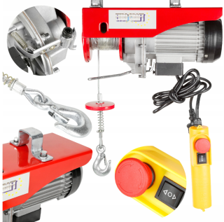 Eurocraft HJ202 LANOVÝ ELEKTRICKÝ NAVIJÁK kladkostroj zvedák 1600W 300kg