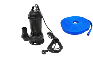 GEKO G81402 550W Ponorné kalové čerpadlo 2" s drtičem WQD 10-8-0,55 + PVC hadice 50m 2"