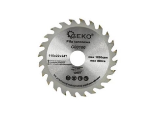GEKO G00100 Vidiový kotouč na dřevo pro řezání dřeva 115mm 22mm 24T 