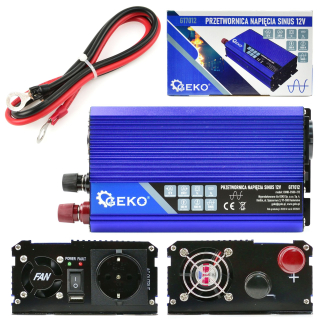 GEKO G17012 Měnič napětí Sinus pro auta, čluny 12V 230V 500W/1000W 