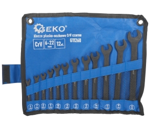 GEKO G11260 Klíče očkoploché 6-22mm, CrV-černé, sada 12ks
