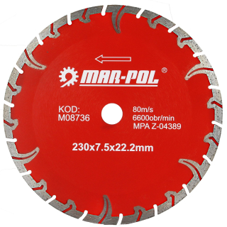 Mar-pol M08736 Diamantový kotouč na beton 230x7,5x22,2