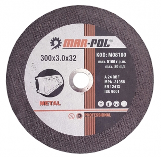 MAR-POL M08160 Kotouč na kov, plech, železo 300mm 3,0x32mm sada 10ks