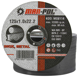 MAR-POL M08114 Kotouč na kov, plech, železo 125mm 1,0x22,2mm 1ks 