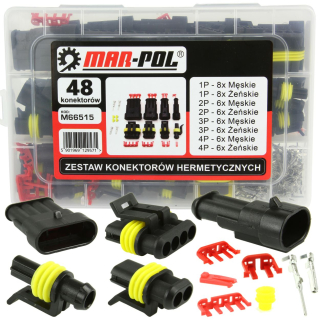 MAR-POL M66515 Sada hermetických elektrických konektorů 48ks