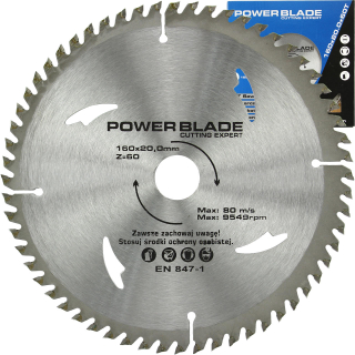 MAR-POL M09055 Vidiový kotouč na dřevo 160mm 20mm 60T