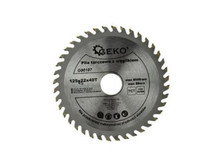 GEKO G00107 Pilový kotouč na dřevo pro řezání dřeva 125mm 22mm 40T